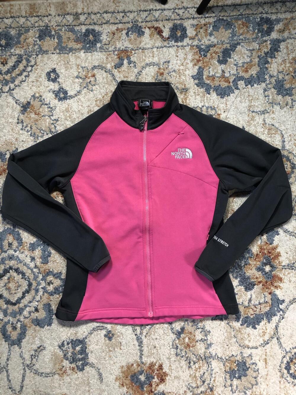 The North Face Jacket Womens Small Pink Black Apex Stretch Softshell Full Zip